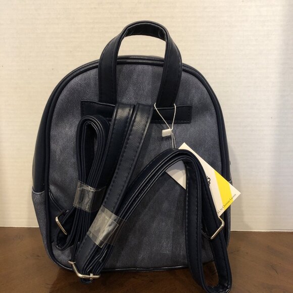 Christian Lacroix Marley PU Denim Backpack in Indigo Denim  10” x 8” x 3.5” - Picture 3 of 7